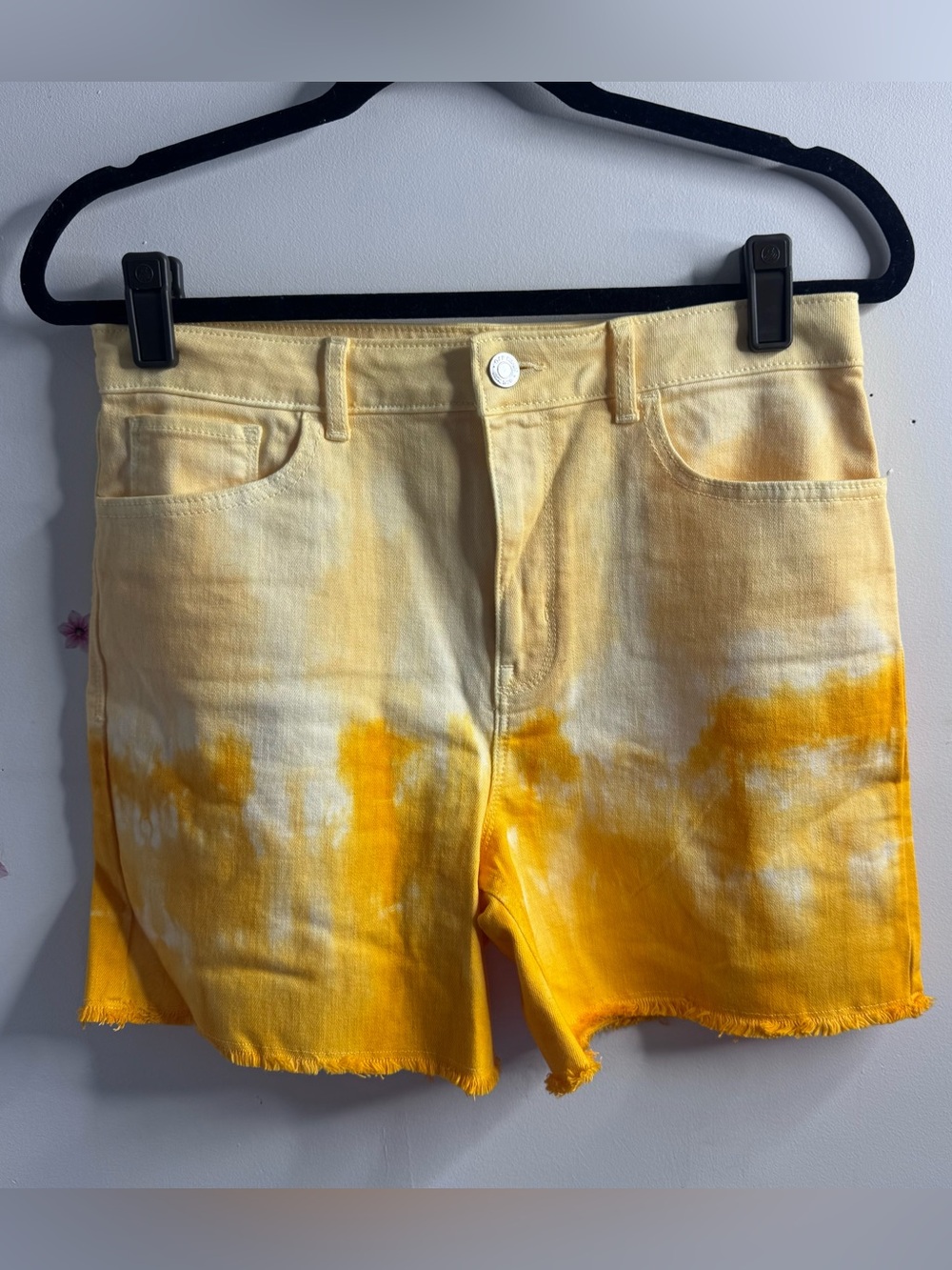Old Navy Yellow Tie-Dye Denim Shorts